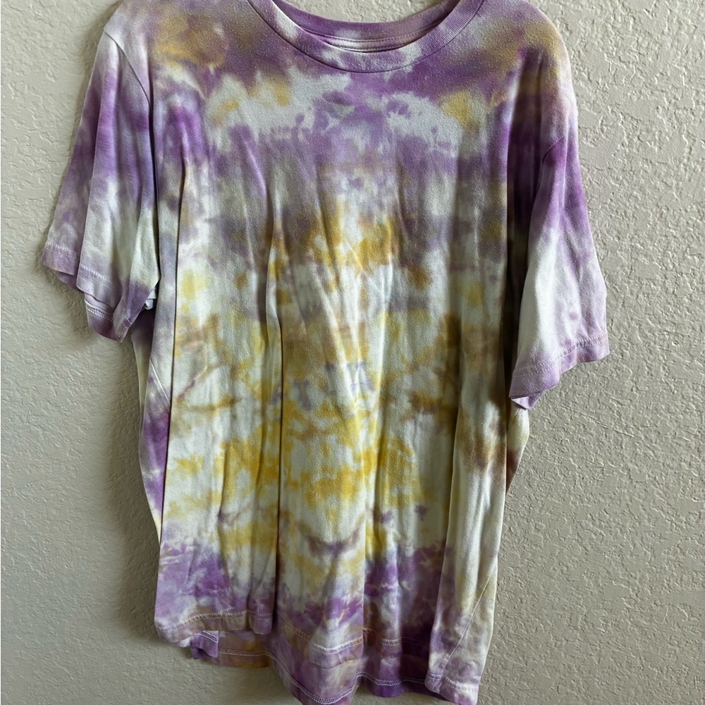 Bella Canvas Tie-Dye Shirt in Purple and Yellow